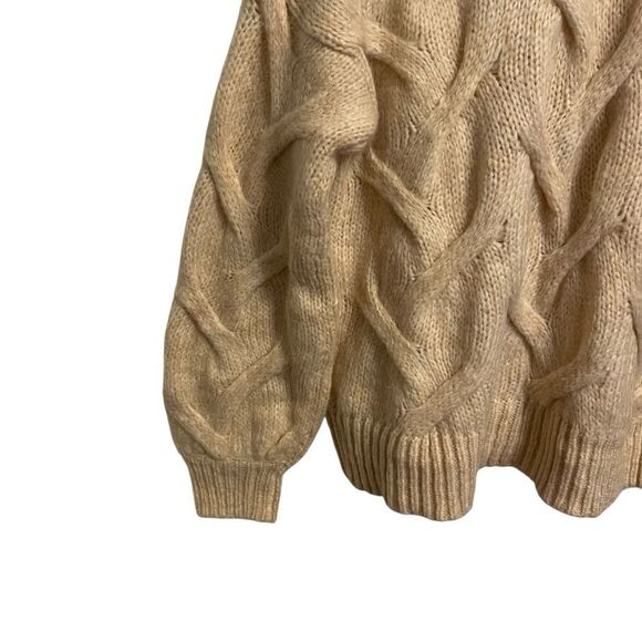 Madewell Heather Powder Cable Ashmont Cardigan Wool Blend Sweater Size Small NWT - Picture 8 of 10